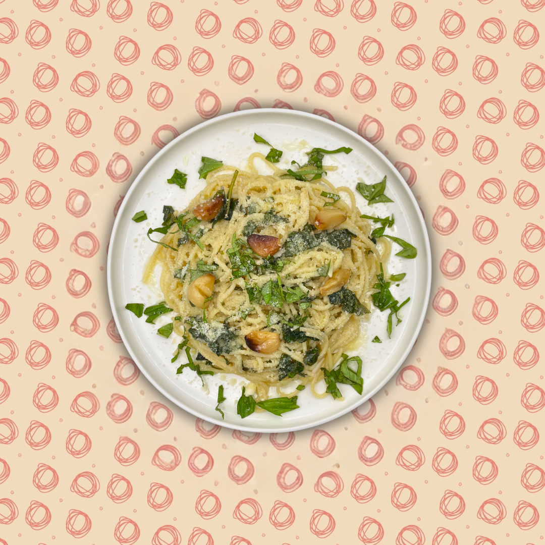 Spaghetti Ail basilico
