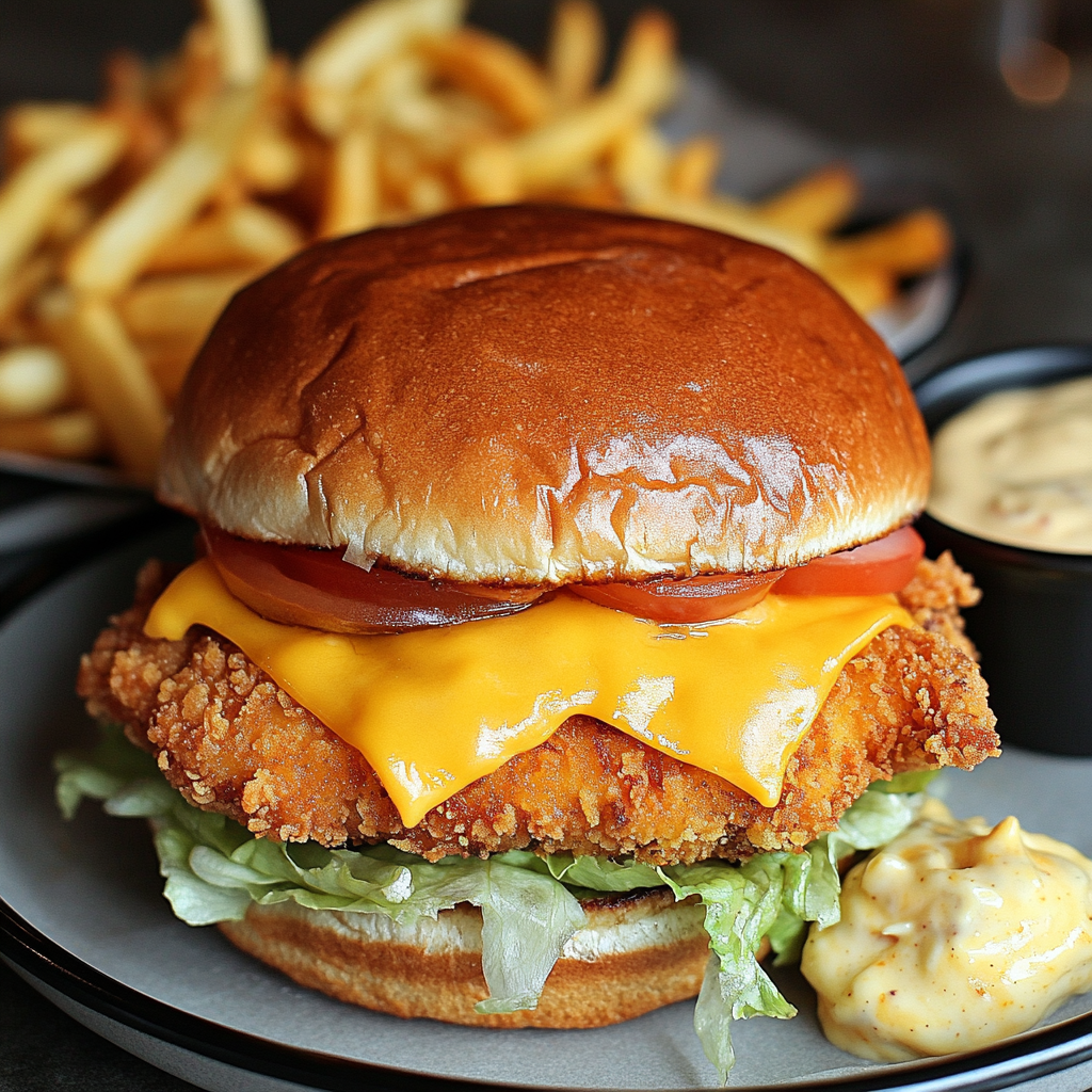 Burger Chicken 🐔🍔 + frites maison 🍟