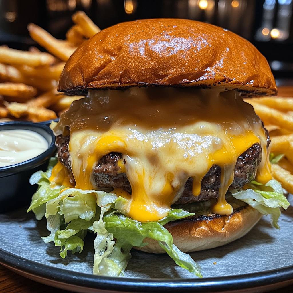 Burger Camembert fondant 🧀🔥🍔 + frites maison 🍟