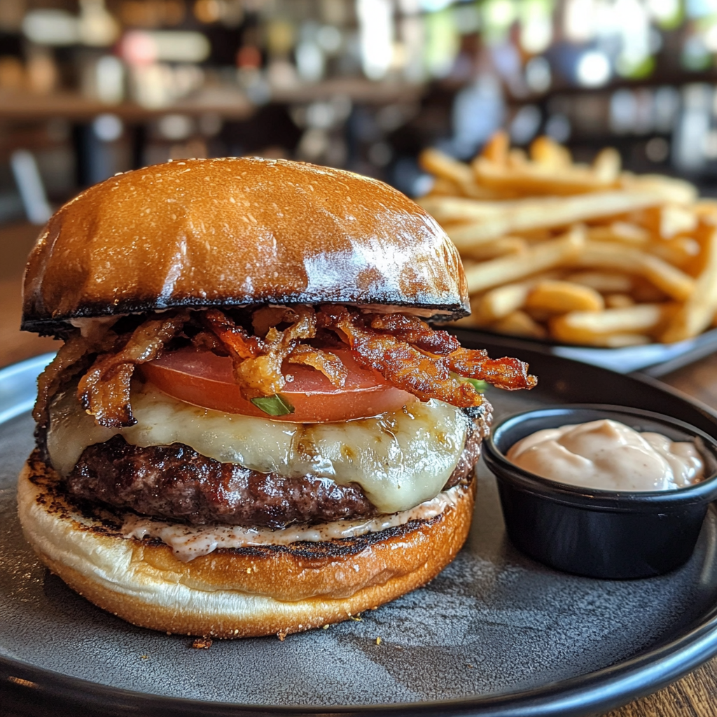 Burger Corse à la panzetta 🥓🍔 + frites maison 🍟