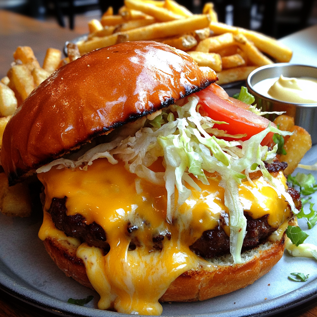 Burger Savoyard à la fondue 🧀⛰️🍔 + frites maison 🍟