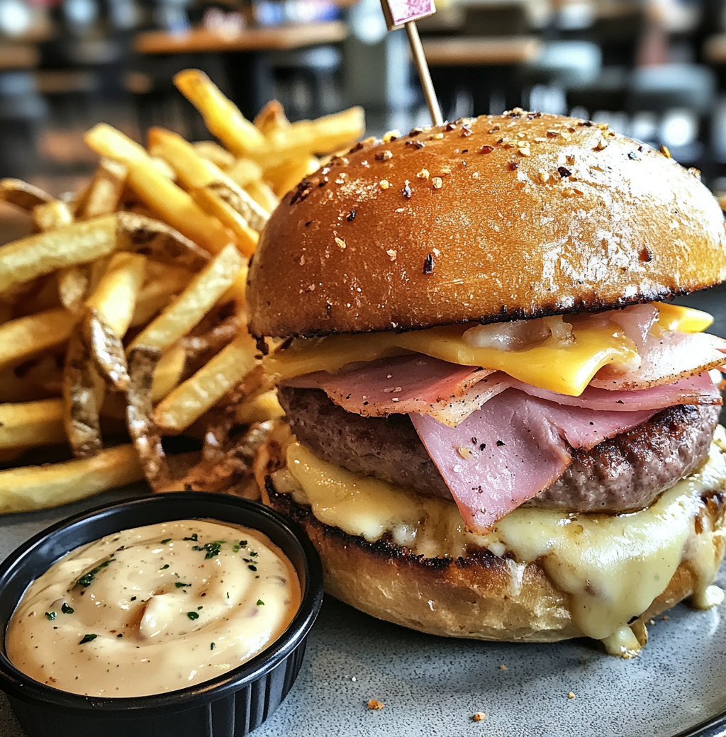 Burger Corse au goût du terroir 🍔 + frites maison 🍟