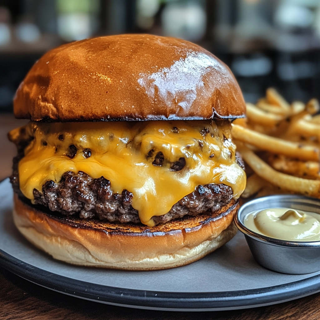 Burger Maxi Cheddar 🧀🍔🔥 + frites maison 🍟