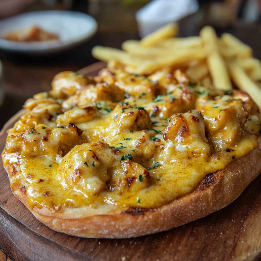 Bruschetta Poulet au curry exotique 🌶️🐔 + frites maison 🍟