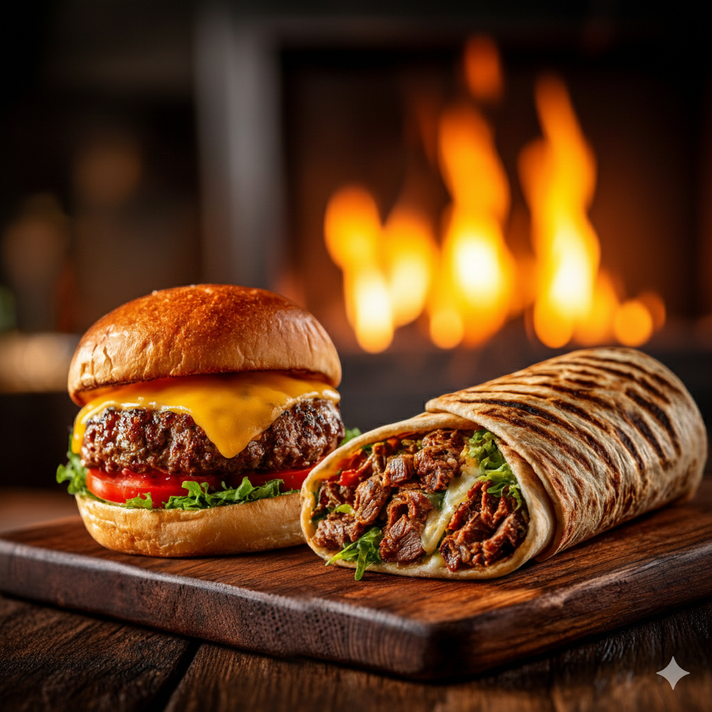 Gourmand : 1 burger classic au choix + 1 Naan sandwich au choix
