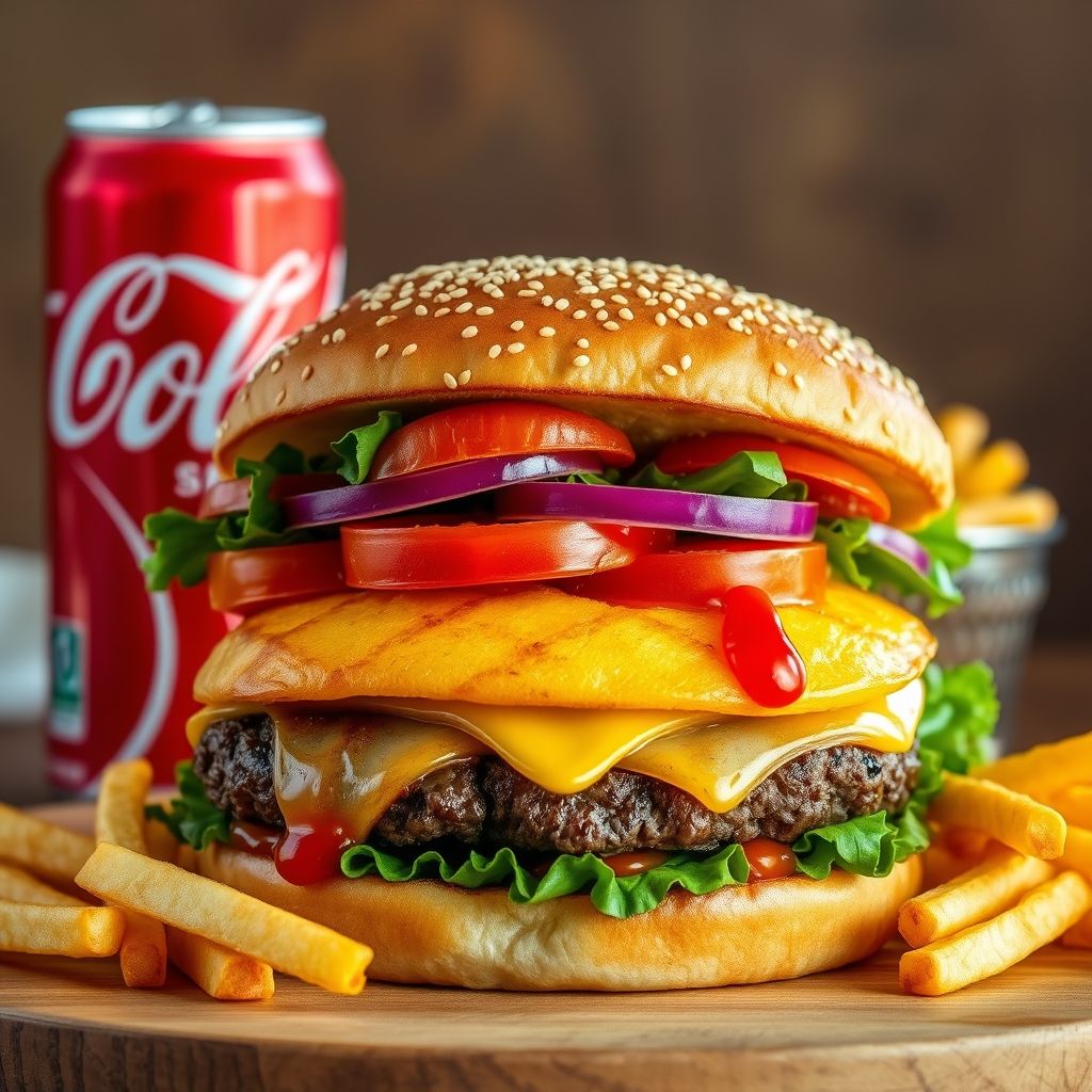 Menu royal cheeseburger