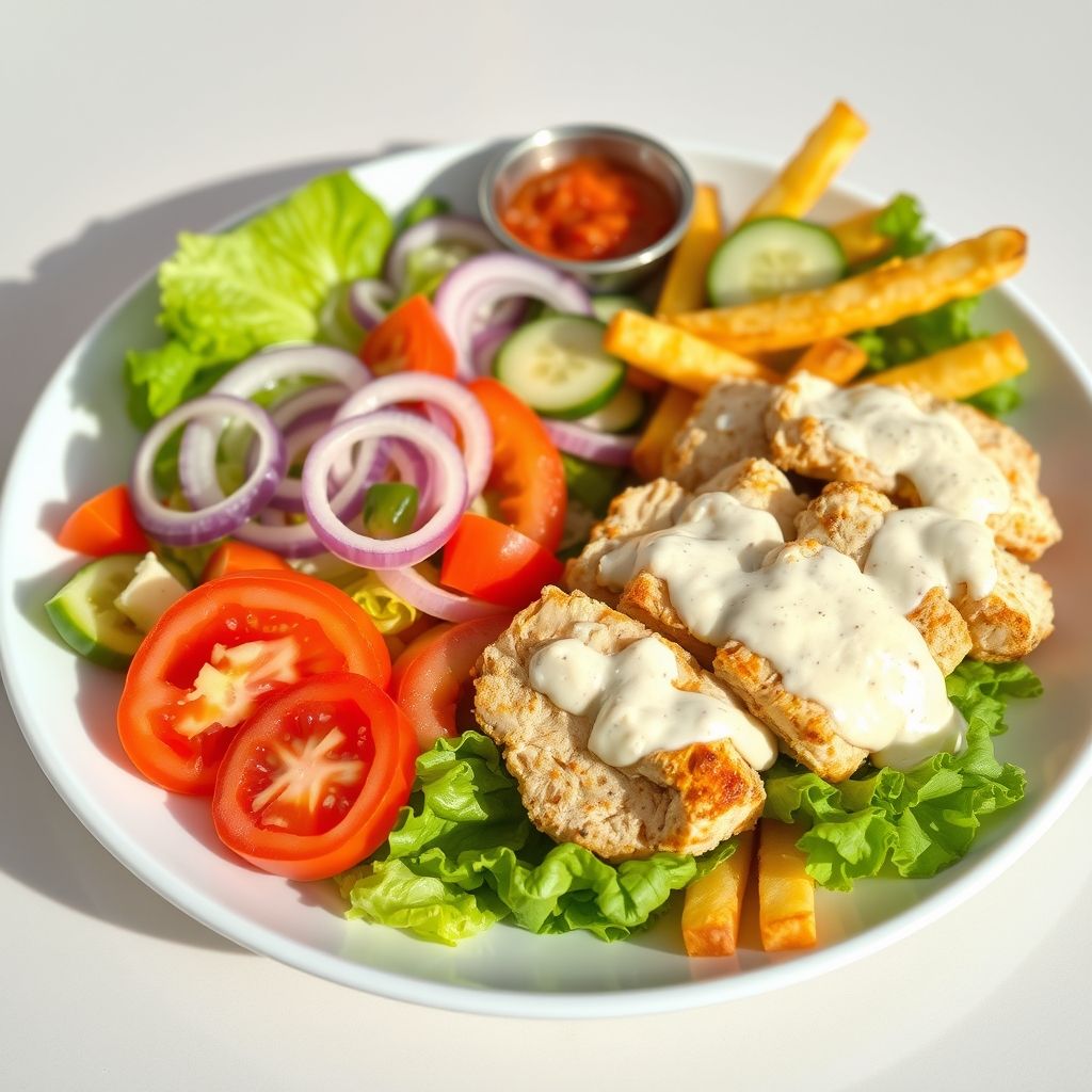 Assiette poulet mariné